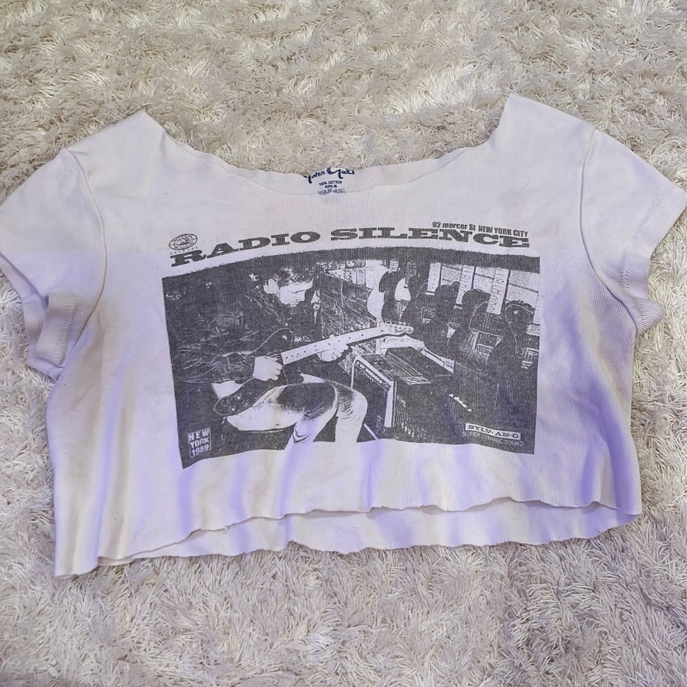 Vintage streetwear Brandy Melville John Galt off the shoulder radio silence top